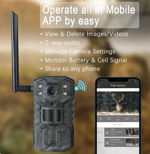 [CAMARA4G] PACK CÁMARA DE FOTOTRAMPEO H2 4G CON VIDEO EN DIRECTO E INFRARROJOS INVISIBLES